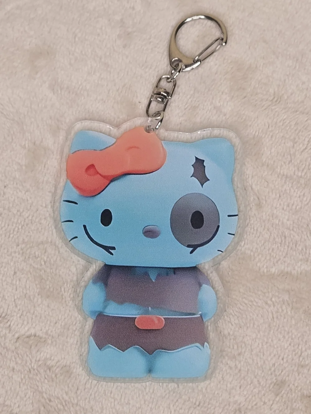 Hello Kitty Plastic Halloween Zombie Keychain